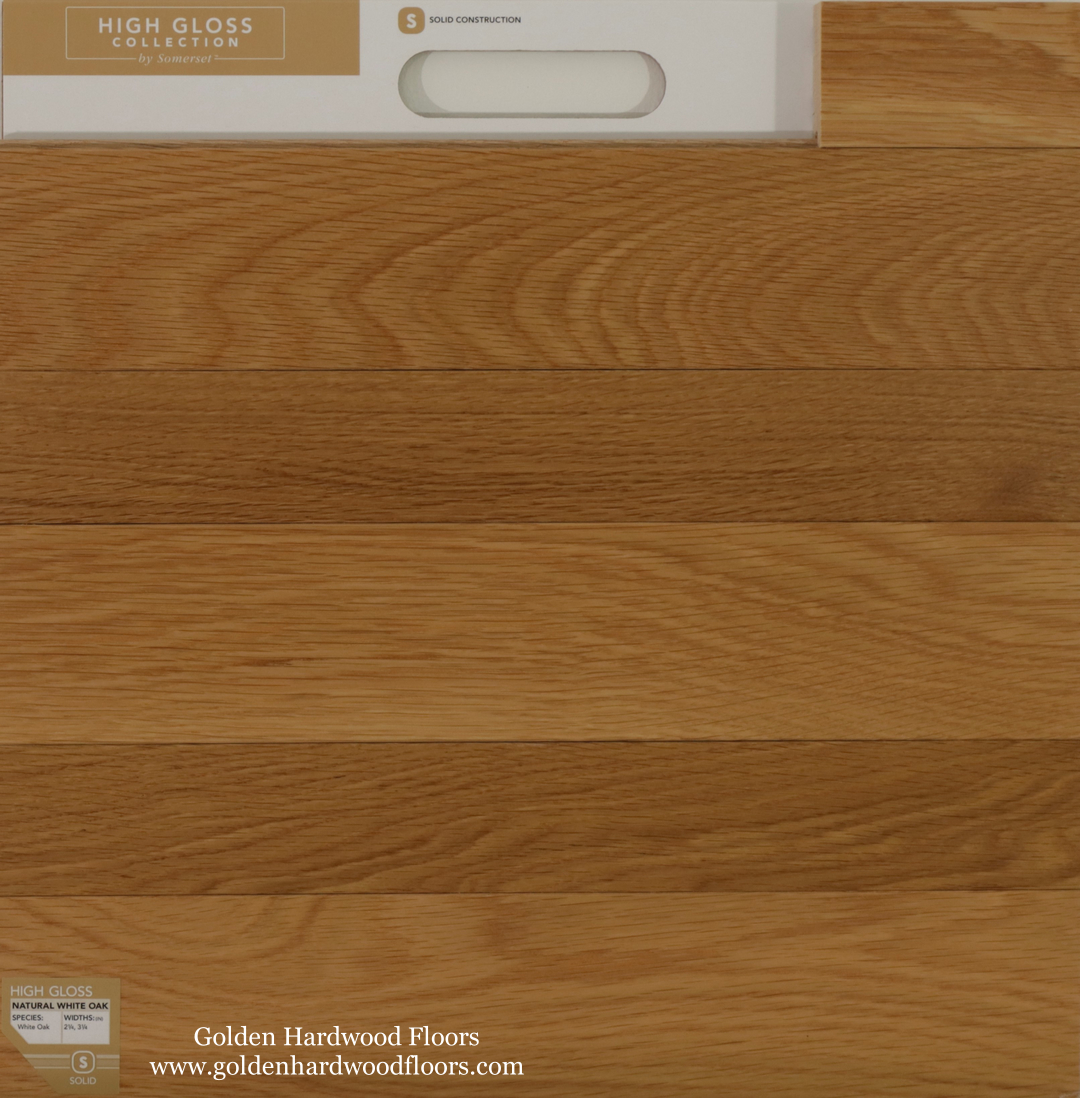 Prefinished Solid Hardwood Flooring High Gloss White Oak Natural 3/4" x ...