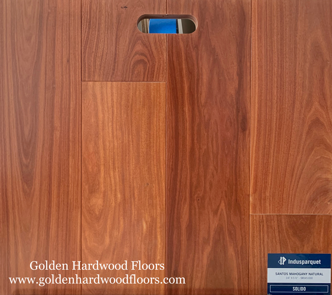 Prefinished Solid Hardwood Flooring Santos Mahogany Natural 3/4" x 51/